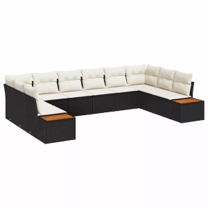 vidaXL, VidaXL - Garten-sofa poly-rattan, One Size, Schwarz