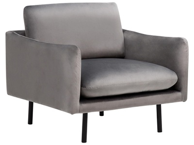 Beliani, Beliani Sessel Samtstoff grau VINTERBRO, 
