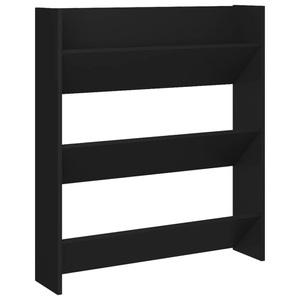 vidaXL, vidaXL Wand-Schuhschrank Schwarz 80x18x90 cm Holzwerkstoff