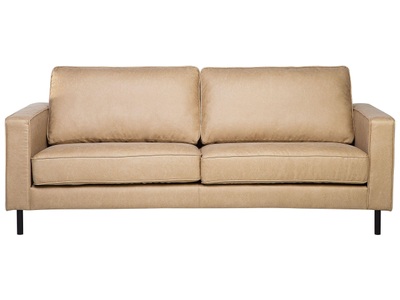 Beliani, Beliani Sofa Leder beige SAVALEN, Beliani - 3 Sitzer Sofa aus Kunstleder Minimalistisch SAVALEN, One Size, Perle