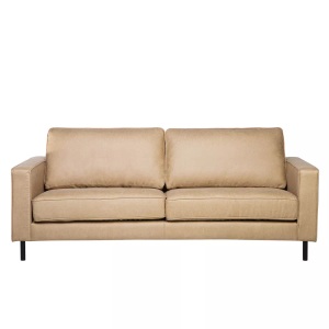 Beliani, Beliani Sofa Leder beige SAVALEN, Beliani - 3 Sitzer Sofa aus Kunstleder Klassisch SAVALEN, One Size, Perle
