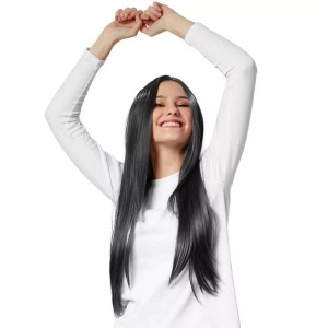 TecTake, Perücke Lange Haare glatt Schwarz, Tectake - Perücke Lange Haare glatt, One Size, Schwarz