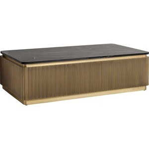 Richmond Interiors, Couchtisch Ironville Marmor gold 140x80