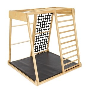 Montessori, Klettergerüst Für Kinder. Sailor. Klettergerüst, Sicherheitsmatte. Unisex Schwarz Leicht 115cm, Montessori - Klettergerüst ® mit Sicherheitsmatte (dunkel) + 1 Rutsche Zubehör (ab 18 Monate), One Size, Weiss