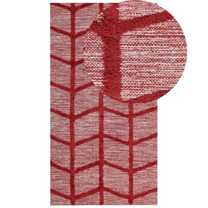 Beliani, Teppich aus Baumwolle Modern SIVAS Teppich aus Baumwolle Modern SIVAS, Beliani - Teppich aus Baumwolle Modern SIVAS, 80X150CM, Rot Bunt