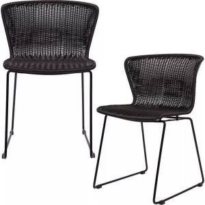mutoni casual, Stuhl Wings Schwarz, Stuhl Wings In- & Outdoor schwarz (2er-Set)