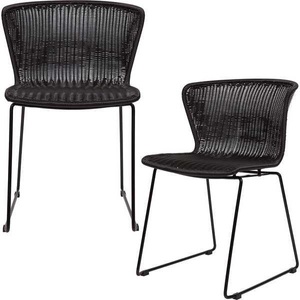 mutoni casual, Stuhl Wings Schwarz, Stuhl Wings In- & Outdoor schwarz (2er-Set)