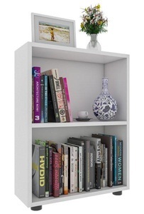 VCM, Holz Büroregal Stand Regal Bücherregal Deko Bücher Standregal Bulas 2 Fächer Holz Büroregal Stand Regal Bücherregal Deko Bücher Standregal Bulas 2 Fächer, VCM Regal Bulas 2-fach 72 x 55 cm, Weiss
