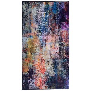 Beliani, Beliani Teppich bunt 80 x 150 cm Kurzflor MARDIN, Beliani - Teppich aus Polyester Modern MARDIN, 150 cm, Flieder