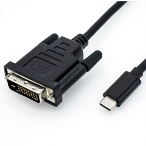 ROLINE, Roline 1435505 - USB/VGA-Kabel (Schwarz), ROLINE USB Typ C - DVI Adapterkabel, ST/ST, 1 m