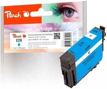 Peach, Peach Tintenpatrone cyan kompatibel zu Epson No. 29 c, T2982, Peach E29 Druckerpatrone cy ersetzt Epson T2982, No. 29 c, C13T29824010 für z.B. Epson Expression Home XP -235, Epson Expression Home XP -330