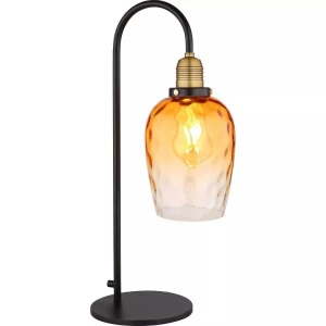 mutoni light, Tischleuchte Salvy Metall schwarz matt 1xE27, Tischleuchte Salvy Schwarz/Messing max. 60 Watt