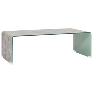 Diverse Hardware, Couchtisch Braun Marmor-Optik 98 x 45 x 31 cm Hartglas, 