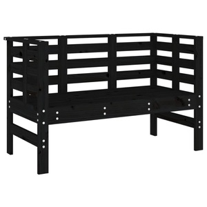 vidaXL, vidaXL Gartenbank Schwarz 111,5x53x71 cm Massivholz Kiefer
