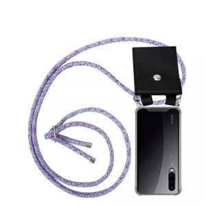 Cadorabo, Cadorabo Handy Kette für Huawei P30 in UNICORN - Silikon Necklace Umhänge Hülle mit Silber Ringen, Kordel Band Schnur und abnehmbarem Etui - Schutz..., Cadorabo - Handy Kette für Huawei P30 Silikon mit Silbernen Ringen, Lila