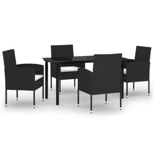 vidaXL, vidaXL 5-tlg. Garten-Essgruppe Schwarz, 