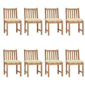 vidaXL, vidaXL Gartenstühle 8 Stk. mit Kissen Massivholz Teak, vidaXL Gartenstühle 8 Stk. mit Kissen Massivholz Teak