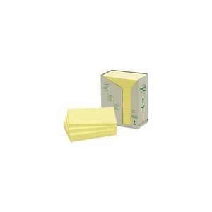 3m, 3M Notizzettel Post-it Green Notes 7.6 cm x, 3M Post-it Haftnotizen Recycling, 127mm x 76mm, gelb, 655-1T, (16 x 100 Blatt)