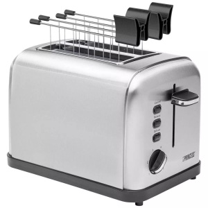 Princess, Princess 142354 Toaster mit Brötchenaufsatz Edelstahl, Princess 01.142354.01.001 Toasters Edelstahl