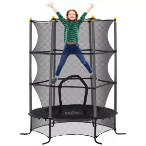 HOMCOM, HOMCOM - Kindertrampolin, One Size, Schwarz, HOMCOM - Kindertrampolin, One Size, Schwarz