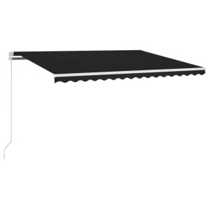 vidaXL, vidaXL Gelenkarmmarkise Einziehbar mit LED 450x350 cm Anthrazit, vidaXL Markise Manuell Einziehbar mit LED 450x350 cm Anthrazit