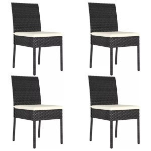 vidaXL, vidaXL Garten-Essstühle 4 Stk. Poly Rattan Schwarz