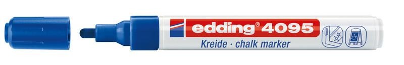 edding, EDDING Kreide-Stift, CHALK MARKER 4095, Edding 4095, Windowmarker, 2-3mm, blau, 4095-3