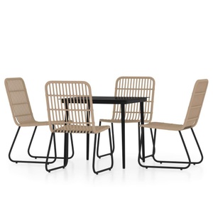 vidaXL, vidaXL 5-tlg. Garten-Essgruppe Eichen-Optik