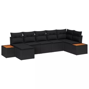 vidaXL, VidaXL - Garten-sofa poly-rattan, One Size, Schwarz, VidaXL - Garten-sofa poly-rattan, One Size, Schwarz