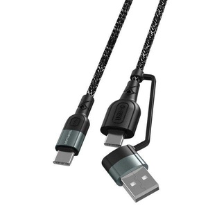 undefined, 4smarts 4S468626 USB cable 1.5 m USB C Black, White, 4smarts USB-Ladekabel USB A/USB C - USB C 1.5 m
