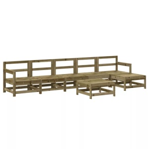 vidaXL, vidaXL 7-tlg. Garten-Lounge-Set Kiefernholz Imprägniert, vidaXL 7-tlg. Garten-Lounge-Set Kiefernholz Imprägniert