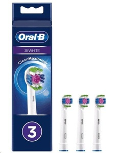 PROCTER & GAMBLE SRL, Oral-B® 3D White CleanMaximiser Aufsteckbürsten, Oral-B - 3D White Bürstenköpfe 3D, 3 Stk., One Size