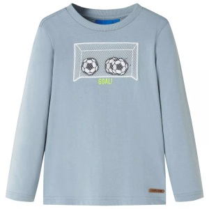 vidaXL, vidaXL Kinder-Langarmshirt mit Fußballtor Hellblau 116, vidaXL Kinder-Langarmshirt Hellblau 116