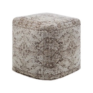 Beliani, Beliani Pouf grau/beige 42 x 42 cm MEERUT, Beliani - Pouf aus Baumwolle Boho MEERUT, One Size, Taupe