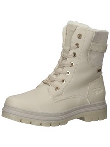 Tom Tailor, Stiefelette Damen Beige 41, TOM TAILOR Schnürboots, mit Logoprägung an der Ferse
