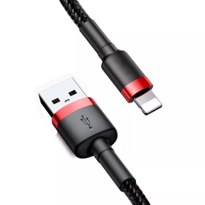Baseus, Baseus -  Kevlar USB-Kabel mit Lightning 2A, 1 m ? Rot/Schwarz, 1,5 Meter
