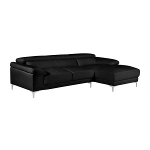 Vente-unique, Ecksofa Leder - Ecke Rechts - Schwarz - SOLANGE Ecksofa Leder - Ecke Rechts - Schwarz - SOLANGE