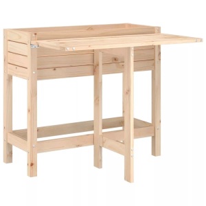 vidaXL, vidaXL Pflanzkübel mit Klapptisch Massivholz Kiefer, vidaXL Pflanzkübel mit Klapptisch Massivholz Kiefer