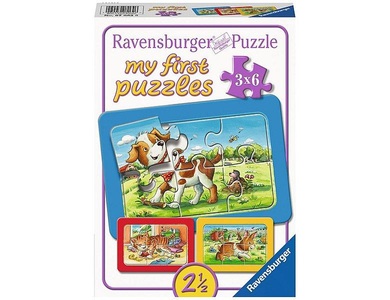 Ravensburger, Ravensburger My first puzzle - Meine Tierkinder, Puzzle Ravensburger Meine Tierfreunde 3 X 6 Teile