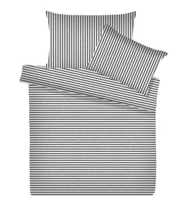 Living Home, Melange Jersey Streifen Bettwäsche Set Melange Jersey Streifen Bettwäsche Set, 