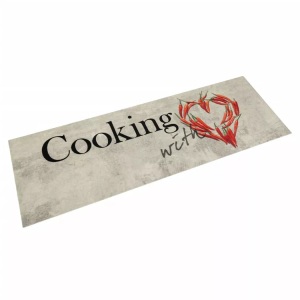 vidaXL, vidaXL Küchenteppich Waschbar Paprika 60x180 cm Samt, vidaXL Küchenteppich Waschbar Paprika 60x180 cm Samt