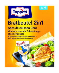 Toppits, Toppits Bratbeutel 2 in 1 M 8 St?ck, Toppits Bratbeutel 2 in 1 (8 Stück)
