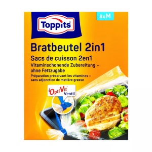 Toppits, Toppits Bratbeutel 2 in 1 M 8 St?ck, Toppits Bratbeutel 2 in 1 (8 Stück)