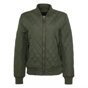Urban Classics, Urban classics ladies - diamond BOMBER nylon Quilted Jacket, URBAN CLASSICS - daen urban classic diaant-nylon-parka, für Damen, Olivegrün, Größe M