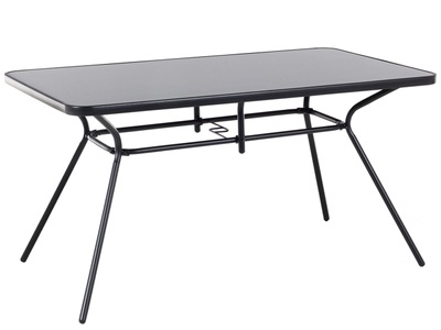 Beliani, Gartentisch Stahl schwarz 140 x 80 cm LI, Beliani - Gartentisch aus Stahl Minimalistisch LIVO, One Size, Schwarz