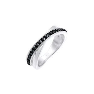 Elli, Ring Wickelring Zart Basic Kristalle Damen Silber 58mm, Elli - Ring Wickelring Zart Basic Kristalle, 58mm, Silber
