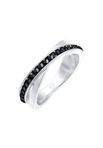 Elli, Ring Wickelring Zart Basic Kristalle Damen Silber 58mm, Elli - Ring Wickelring Zart Basic Kristalle, 58mm, Silber