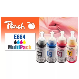 Peach, Peach Spar Pack Tintenpatronen kompatibel zu Epson No. 664, T664640, Peach Tinte Canon CISS T664640 Multi-Pack C, M, Y, BK