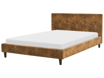 Beliani, Bett mit Lattenrost aus Kunstleder Modern FITOU Bett mit Lattenrost aus Kunstleder Modern FITOU