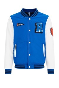 WE Fashion, Jungen-bomberjacke Mit Stickereien Jungen Blau 158/164, 